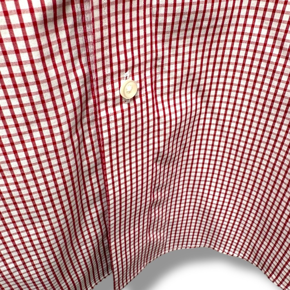 MagnaReady Mens Red Gingham Magnetic Closure Long Sleeve Cotton Shirt Large - Picture 4 of 9